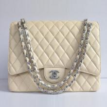 Imitation Best Chanel Classic Flap bags Beige Ladies Cow Leather Sale