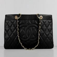 Imitation Best Chanel Shopping bags Black Ladies Lambskin Sale