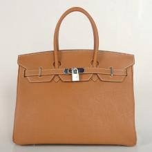 Imitation Best Hermes Original leather HB35 Handbag Coffee