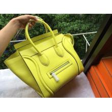 Imitation Celine Luggage Mini Bag in Original Grained Leather Mustard