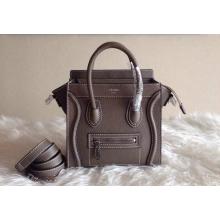 Imitation Celine Luggage Nano Bag in Original Grained Leather Etoupe Online