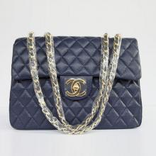 Imitation Chanel Classic Flap bags Cow Leather Ladies Blue