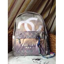 Imitation Chanel Graffiti Backpack Bag Gray 2014