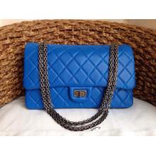 Imitation Chanel Lambskin Leather Classic 2.55 Reissue Size 226 Double Flap Shoulder Bag Blue