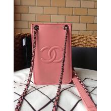 Imitation Chanel Smartphone Holder Pouch Crossbody Bag Pink Spring Summer 2014