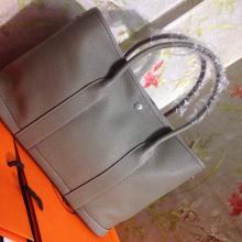 Imitation Cheap Hermes Garden Party 36cm Clemence Veins Calf Leather Bag Gray at CA