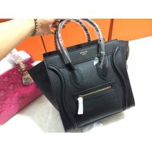 Imitation Fashion Celine Luggage Micro Bag in Original Leather Black