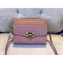 Imitation Fashion Valentino Rockstud Flap Shoulder Bag Pink with Removable Clutch 2015