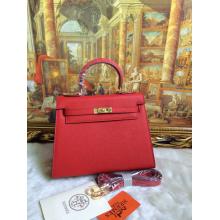 Imitation Hermes Kelly 25cm Togo Leather Bag Red at AU