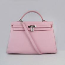 Imitation Hermes Kelly Cow Leather Pink Ladies