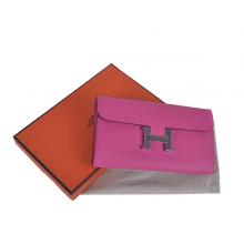 Imitation Hermes Wallet Ladies Pink Lizard Leather