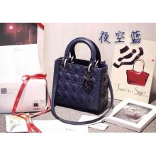 Imitation Lady Dior Medium Bag in Lambskin Leather Royal Blue