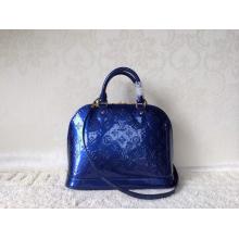 Imitation Luxury Louis Vuitton Monogram Vernis Alma PM Bag Blue