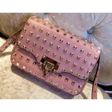 Imitation Valentino Rockstud All Over Finish Studs Chain Flap Shoulder Bag Pink