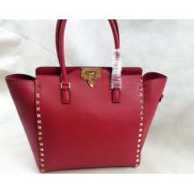 Imitation Valentino Rockstud Double Handle Tote Bag Red