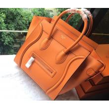 Knockoff Best Celine Luggage Mini Bag in Original Leather Orange CA