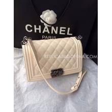 Knockoff Chanel Le Boy Leather White