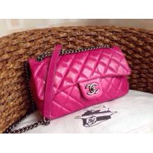 Knockoff Chanel Leather Classic Double Flap Shoulder Bag Fushia Dallas Fall 2014 For Sale