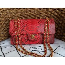 Knockoff Chanel Python Leather Classic 2.55 Flap Bag Red