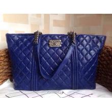 Knockoff Chanel Suede Leather Shopping Shoulder Tote Bag Blue at AU