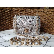 Knockoff Hot Chanel Deerskin Leather Graffiti Classic Flap Shoulder Bag White