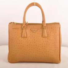 Knockoff Prada Ostrich Skin Handbag Apricot