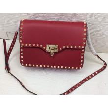 Knockoff Valentino Rockstud Chain Flap Shoulder Bag 00551 Red