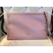 Knockoff Valentino Rockstud Platinum Studs Clutch Bag Pink at UK