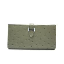 Knockoff Wallet Grey Ostrich Skin