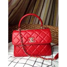 Luxury Chanel Trendy CC Small Dual Handle Flap Tote Bag Red 2014