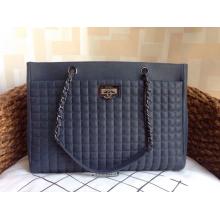 Quality Chanel Square CC Leather Shopping Tote Shoulder Bag 2014 Gray