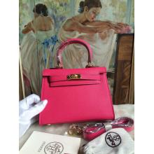 Quality Hermes Kelly 20cm Togo Leather Bag Fushia For Sale