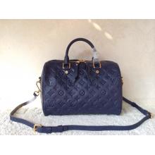 Quality Louis Vuitton Monogram Empreinte Speedy Bandouliere 30 Bag Blue