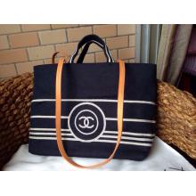 Replica 1:1 Chanel Denim Tote with Leather Strap Bag A92241 2014