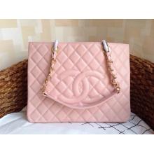 Replica Best Chanel GST Caviar Leather Grand Shopping Tote Bag Pink With Gold Hardware