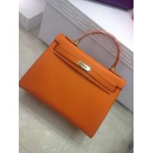 Replica Best Hermes Kelly 32cm Togo Leather Bag Orange