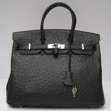 Replica Birkin Black Handbag Cow Leather