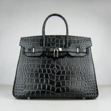 Replica Birkin Crocodile Black