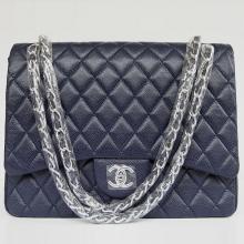 Replica Chanel Classic Flap bags Blue Ladies Cow Leather