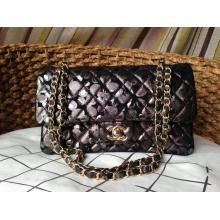 Replica Chanel Deerskin Leather Graffiti Classic Flap Shoulder Bag Black DE