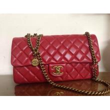 Replica Chanel Lambskin Leather Classic Double Flap Shoulder Bag Red For Sale