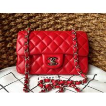 Replica Chanel Lambskin Leather Classic Double Flap Shoulder Bag Red UK