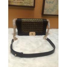 Replica Chanel Le Boy Leather YT2345 Black Sale