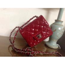 Replica Chanel Patent Leather Classic Double Flap Shoulder Bag Red