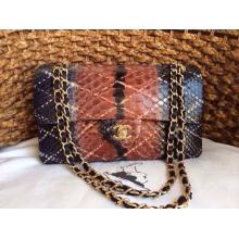 Replica Chanel Python Leather Classic 2.55 Flap Bag Earth&Black at UK