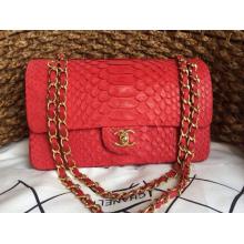 Replica Chanel Python Leather Classic 2.55 Flap Bag Red