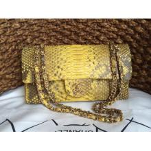 Replica Chanel Python Leather Classic 2.55 Flap Bag Yellow