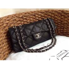 Replica Chanel Python Leather Classic Flap Bag Black