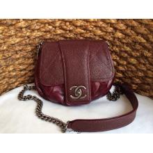 Replica Chanel Quilted Calfskin Leather Messenger Flap Shoulder Bag Date Red Fall 2014 CA