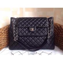 Replica Chanel Quilted Caviar Leather Large Shopping Shoulder Tote Bag Black Online